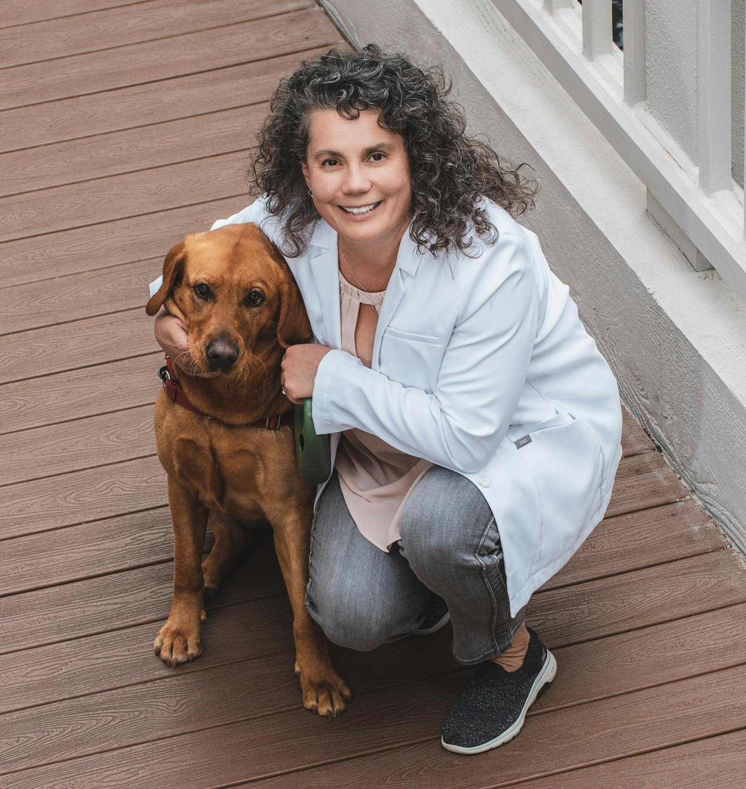 Dr. Cernaianu with a cute puppy