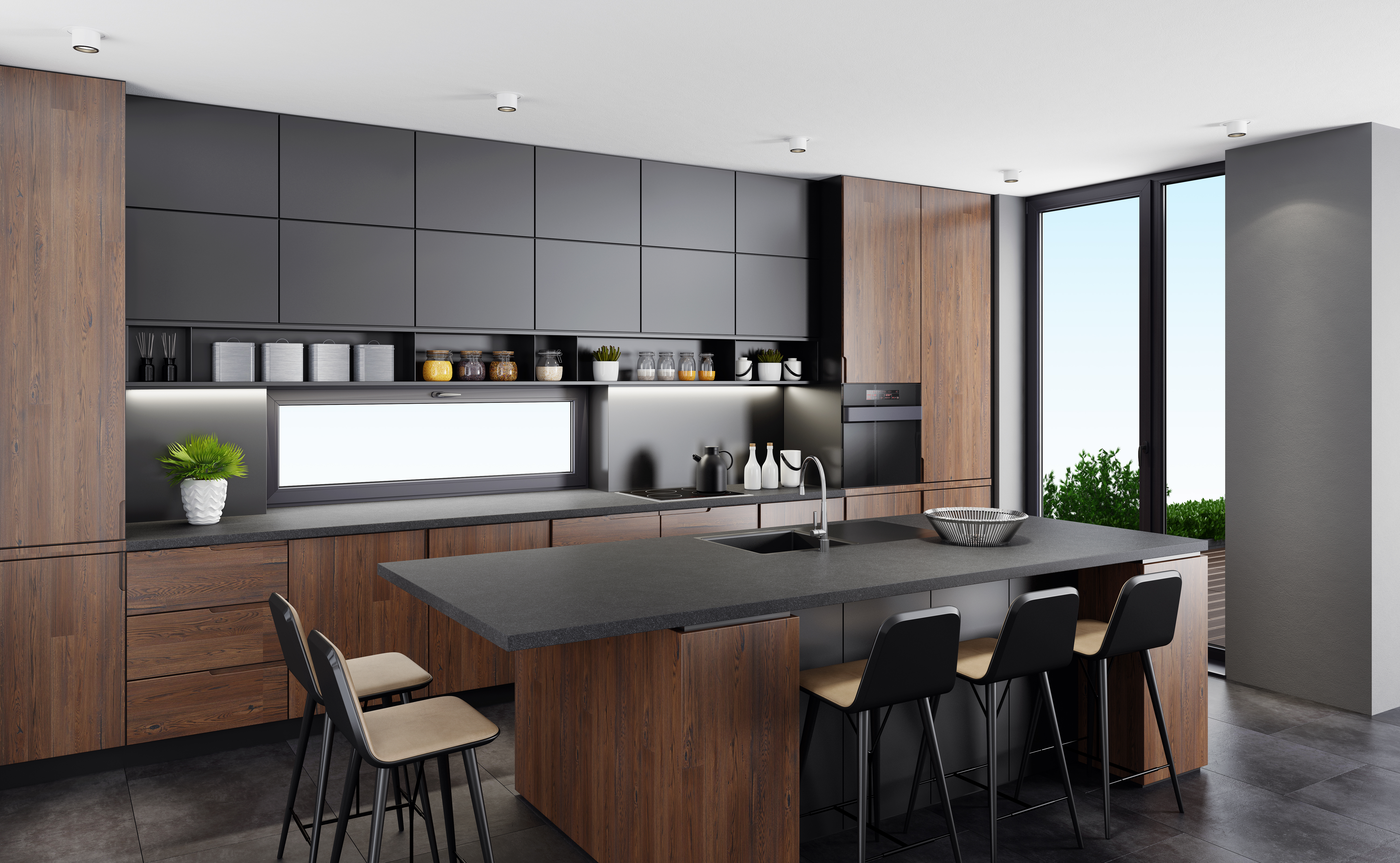 Ultra modern, minimalist, urban kitchen