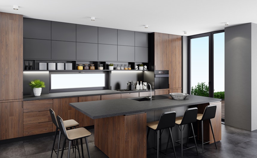 Ultra modern, minimalist, urban kitchen