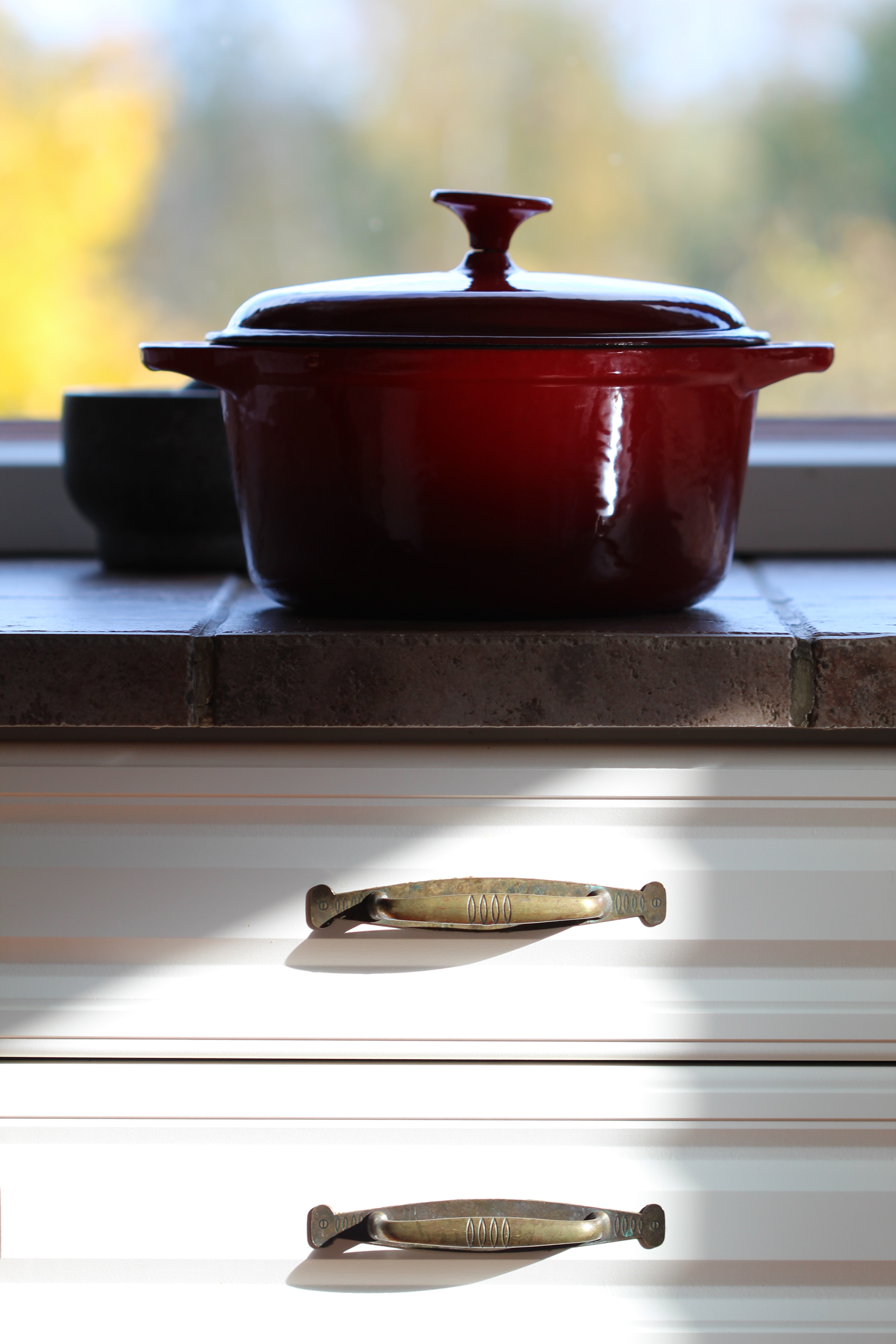 Pot on beautiful counter