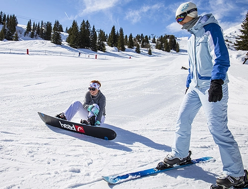 snowboard en avril a courchevel
