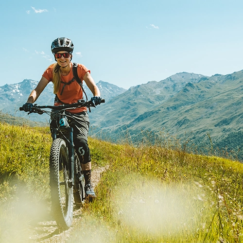 Bicycle and mountain bike in Courchevel 