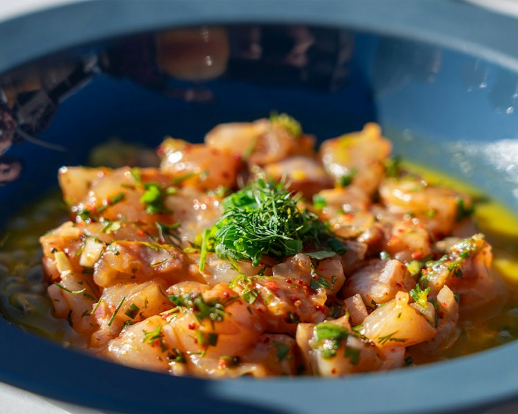 Dish at the Fahrenheit 7 restaurant in Courchevel Moriond