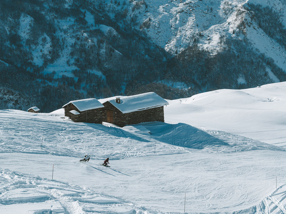 Skieurs sur piste Jerusalem à Saint-Martin-de-Belleville