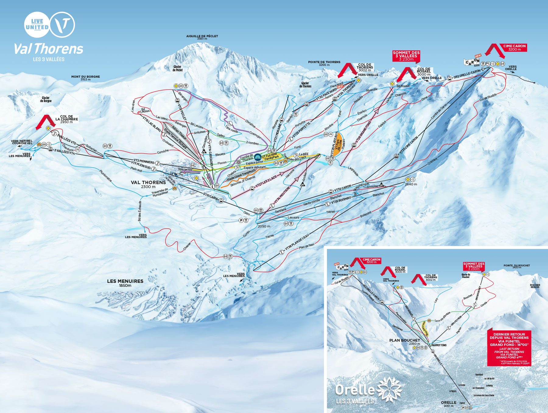Val Thorens Trail Map - 3 Vallées