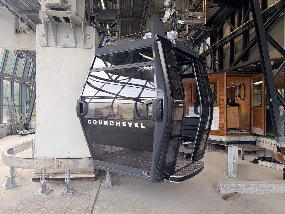 View of a cable car at a ski lift station
