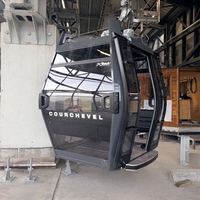 View of a cable car at a ski lift station