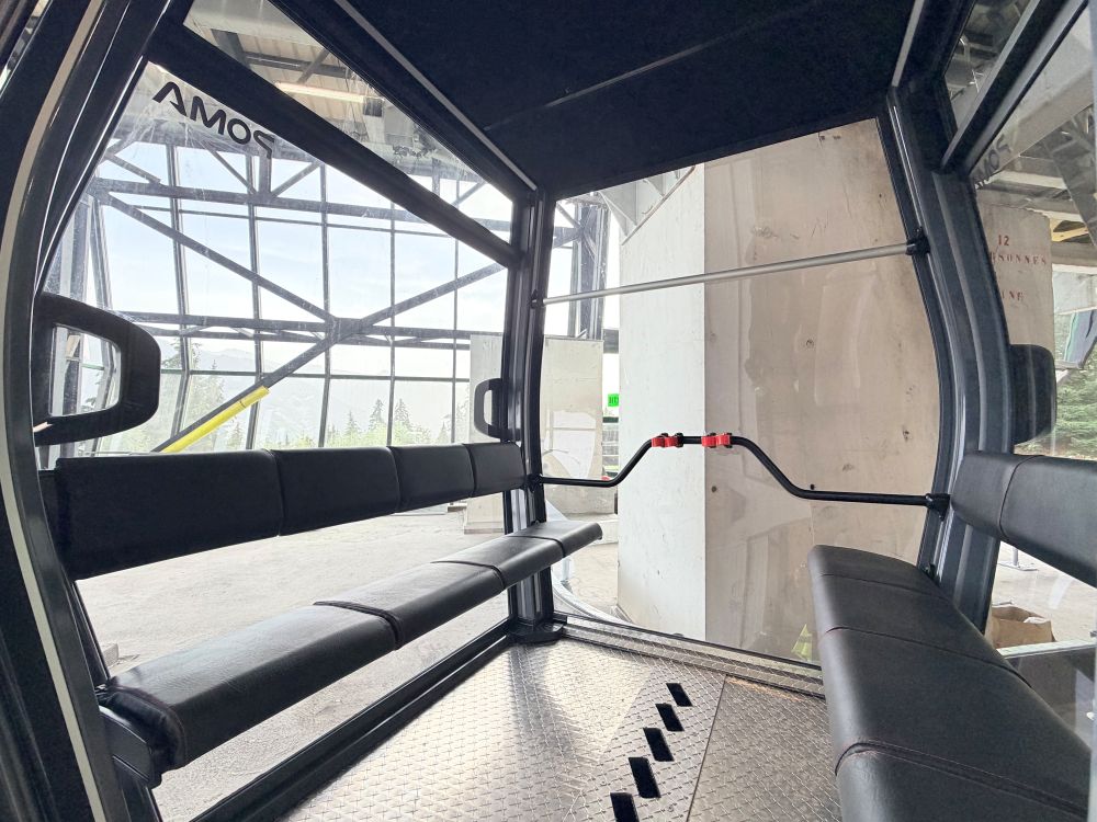 View from inside a cable car