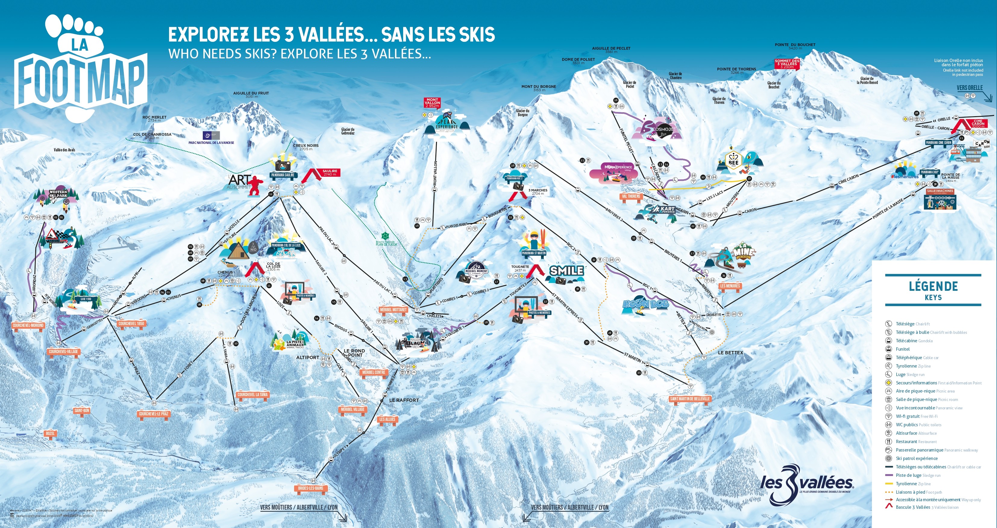 Plan piéton Les 3 Vallées
