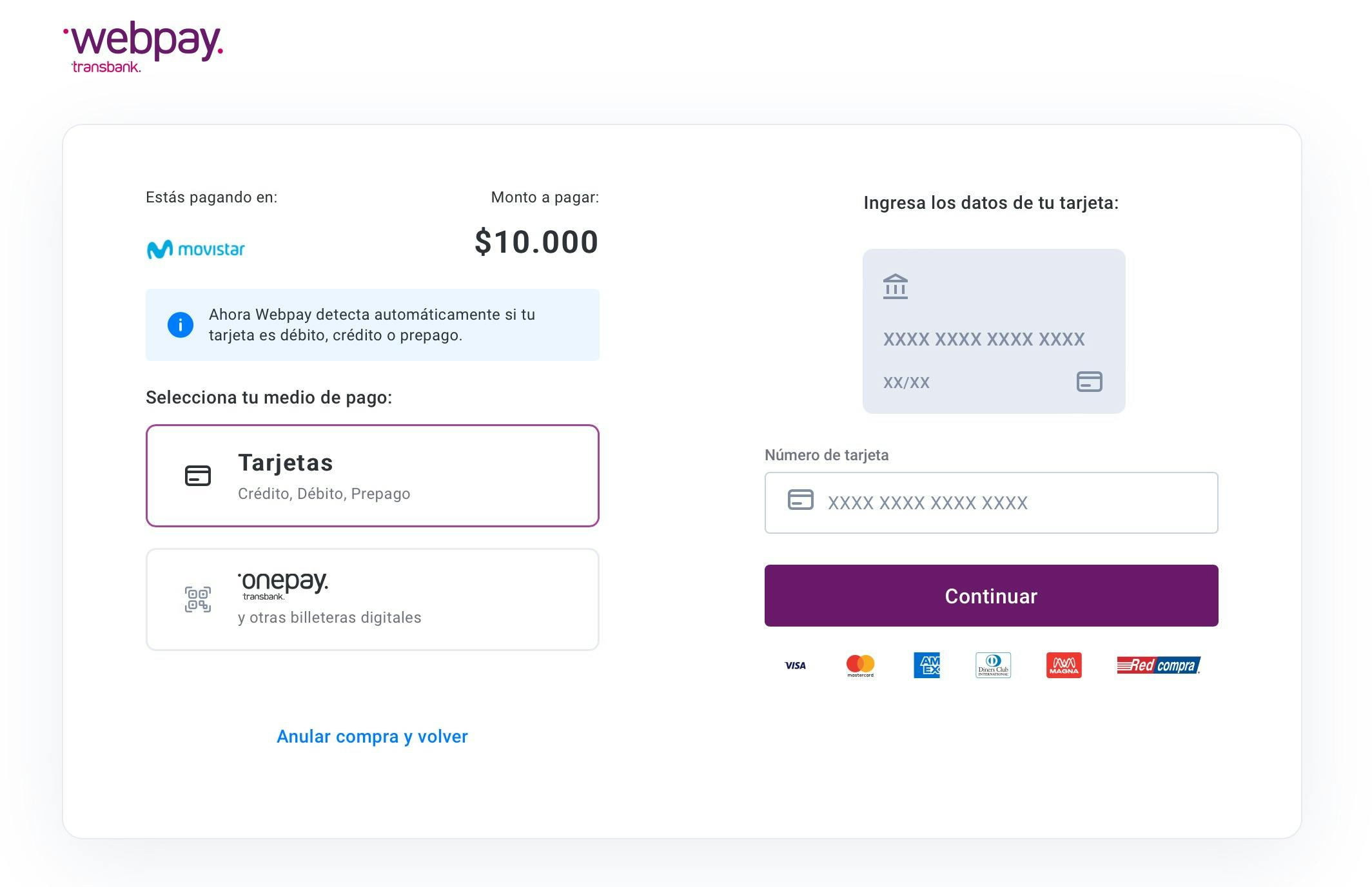 depositos con webpay