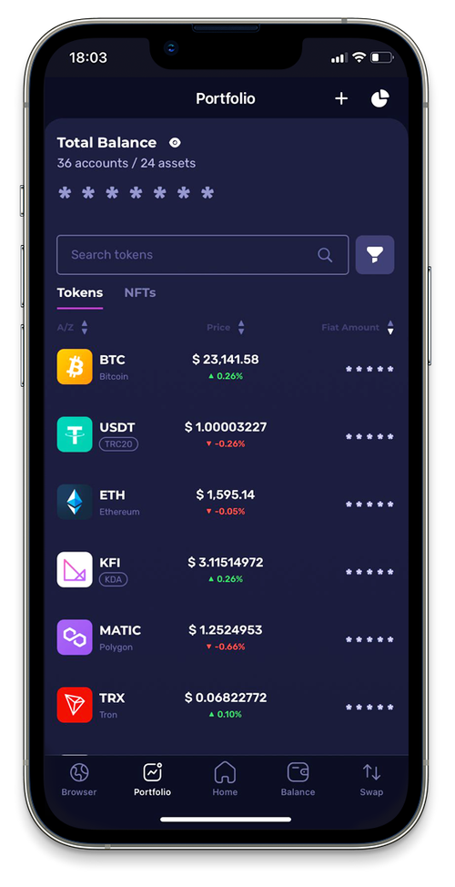 Klever wallet portfolio tracking