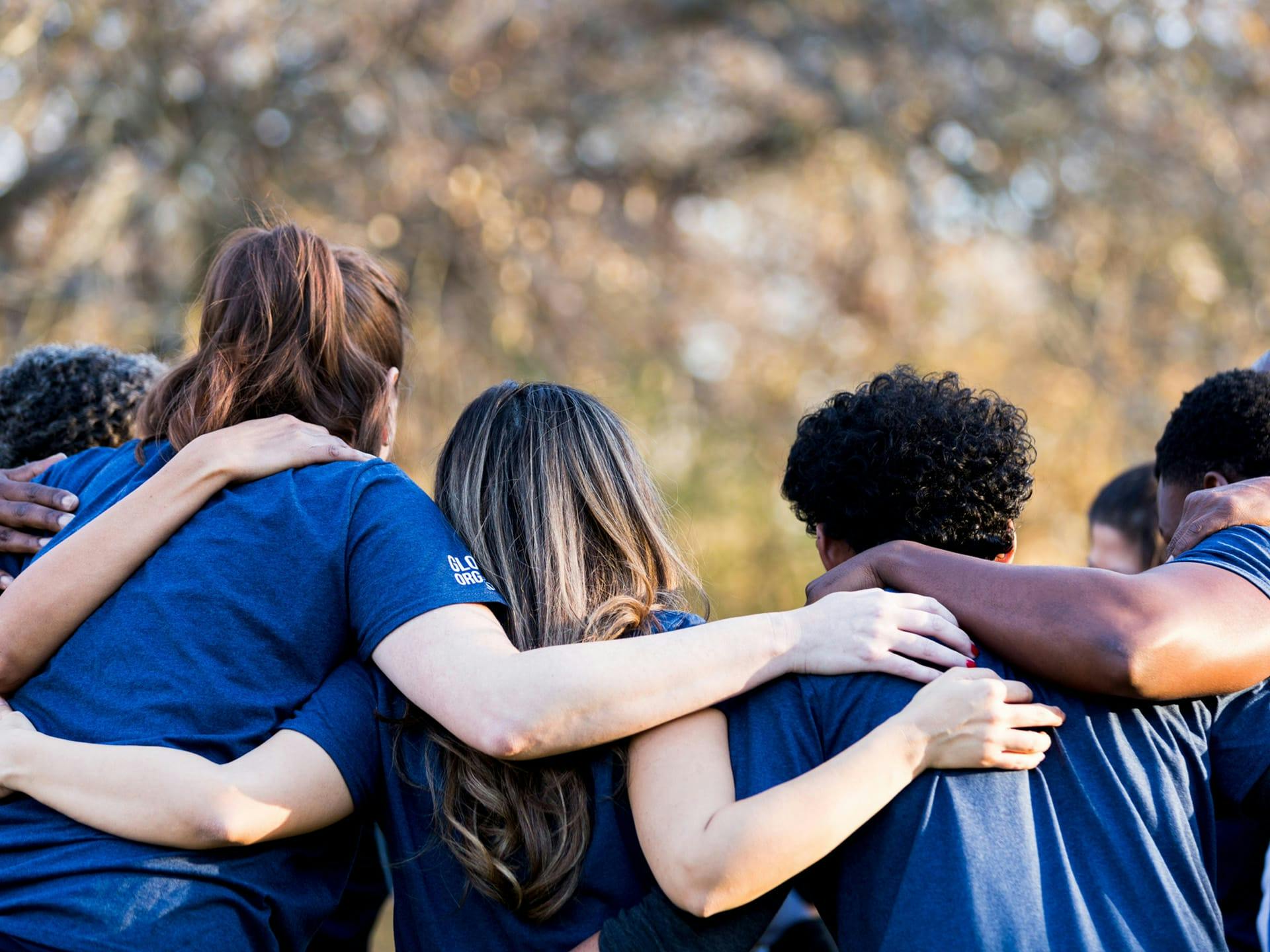 Team huddling before the next play