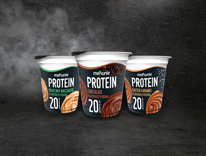 3 varianten Melkunie PROTEIN pudding.