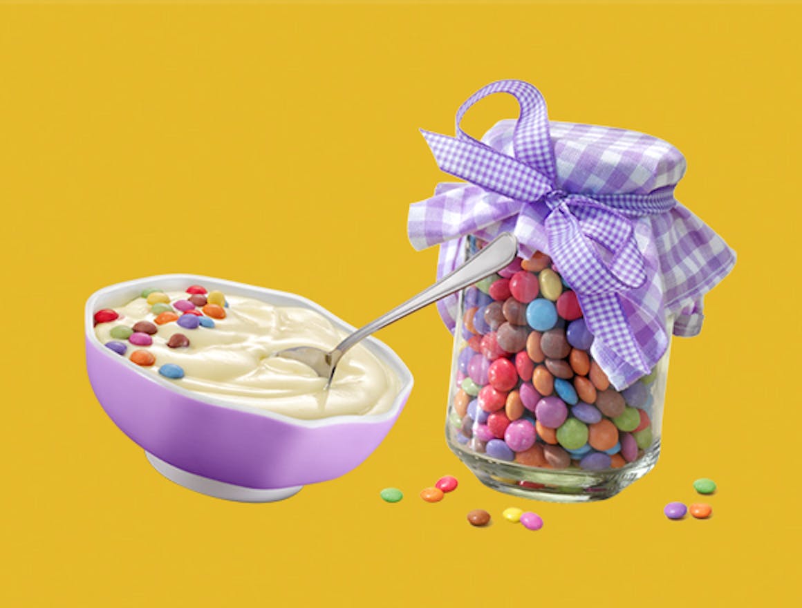 Melkunie Banaan vla met smarties