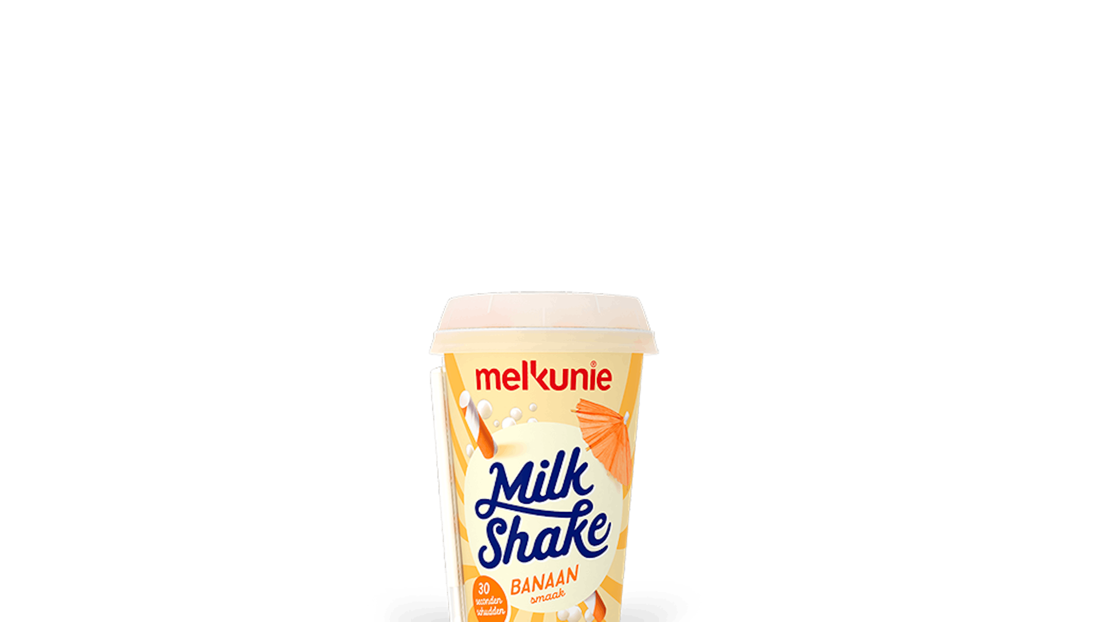 Melkunie milkshake banaan verpakking.