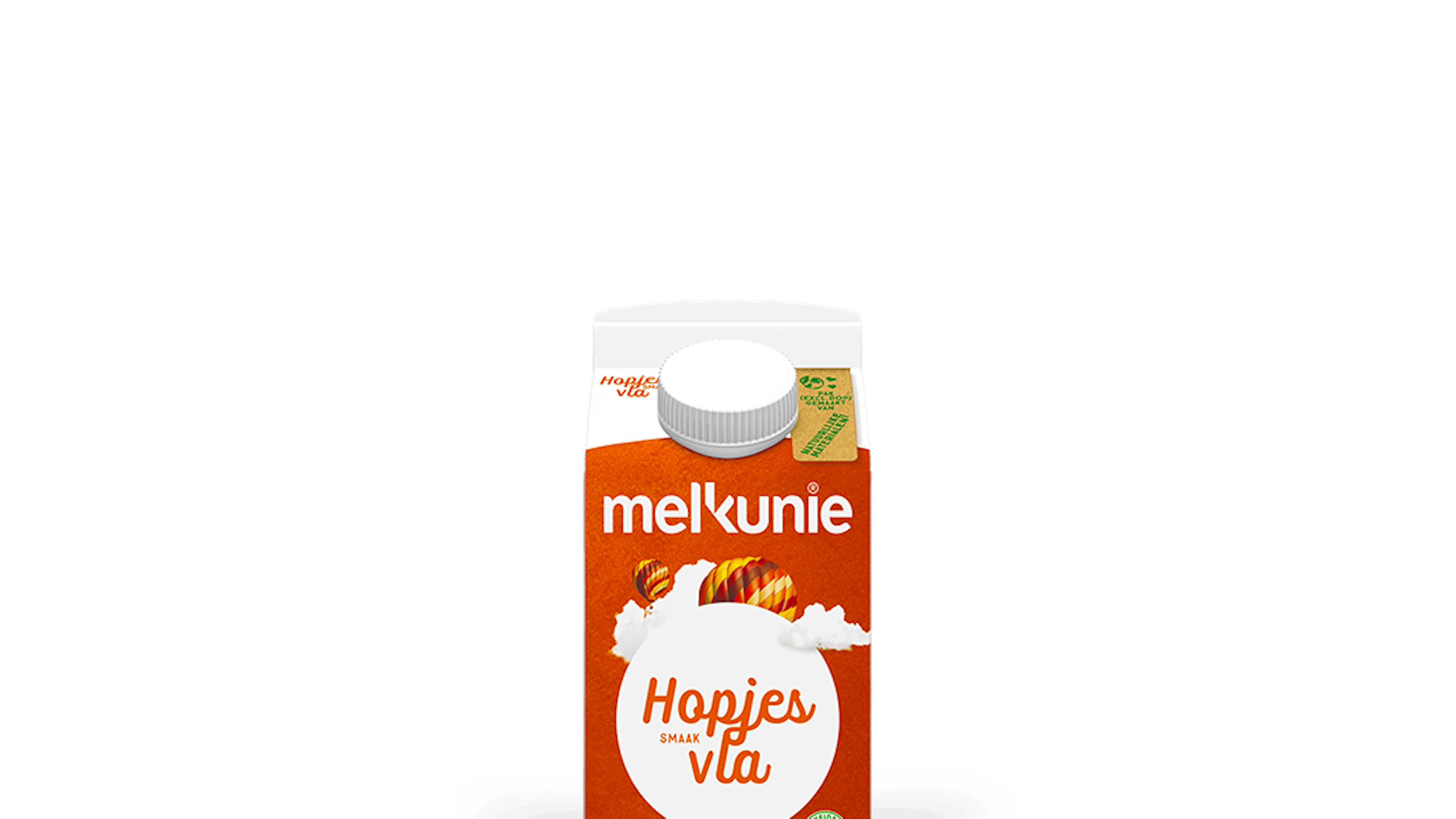 Melkunie hopjes vla verpakking.