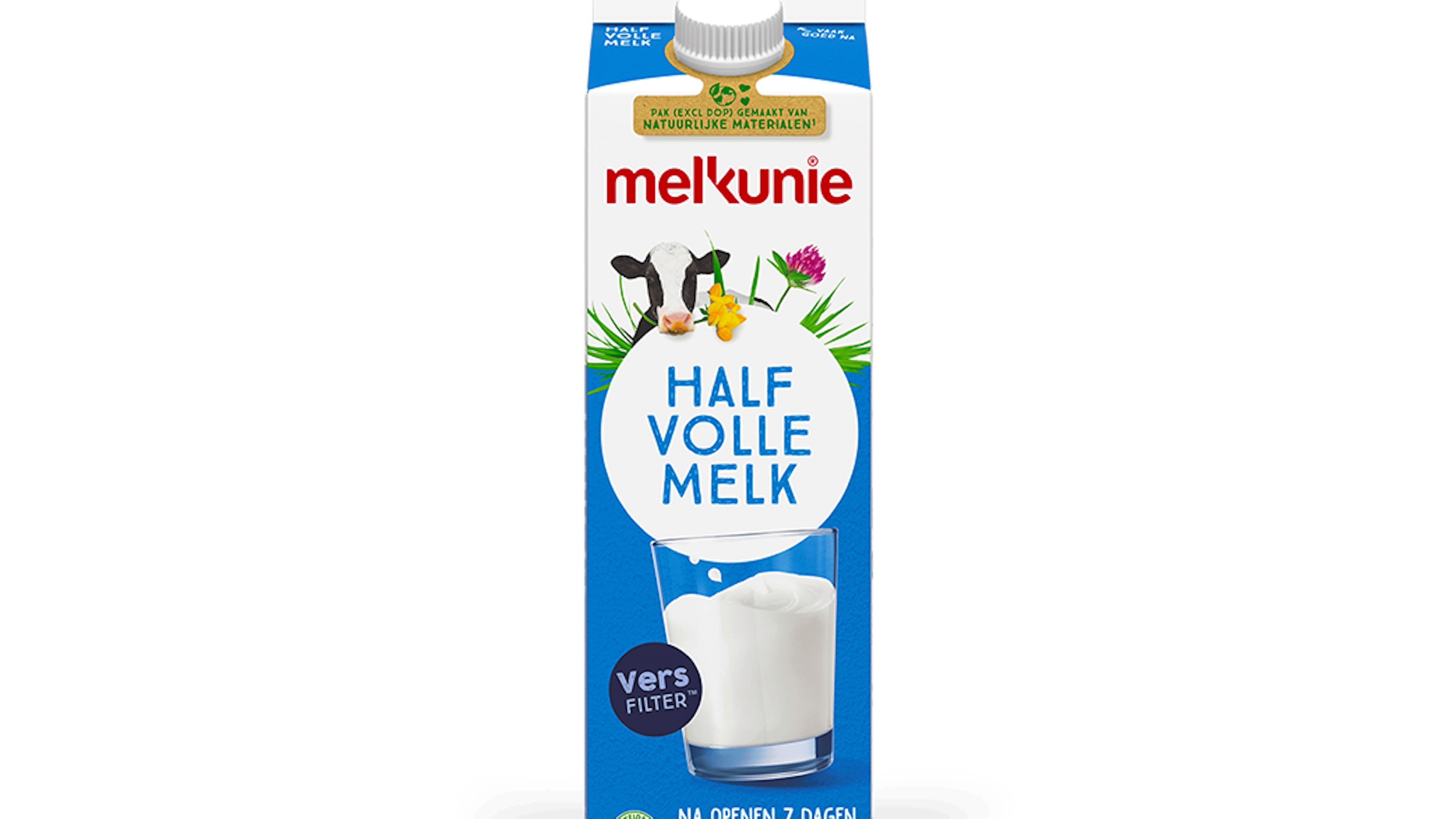 Melkunie halfvolle melk verpakking.