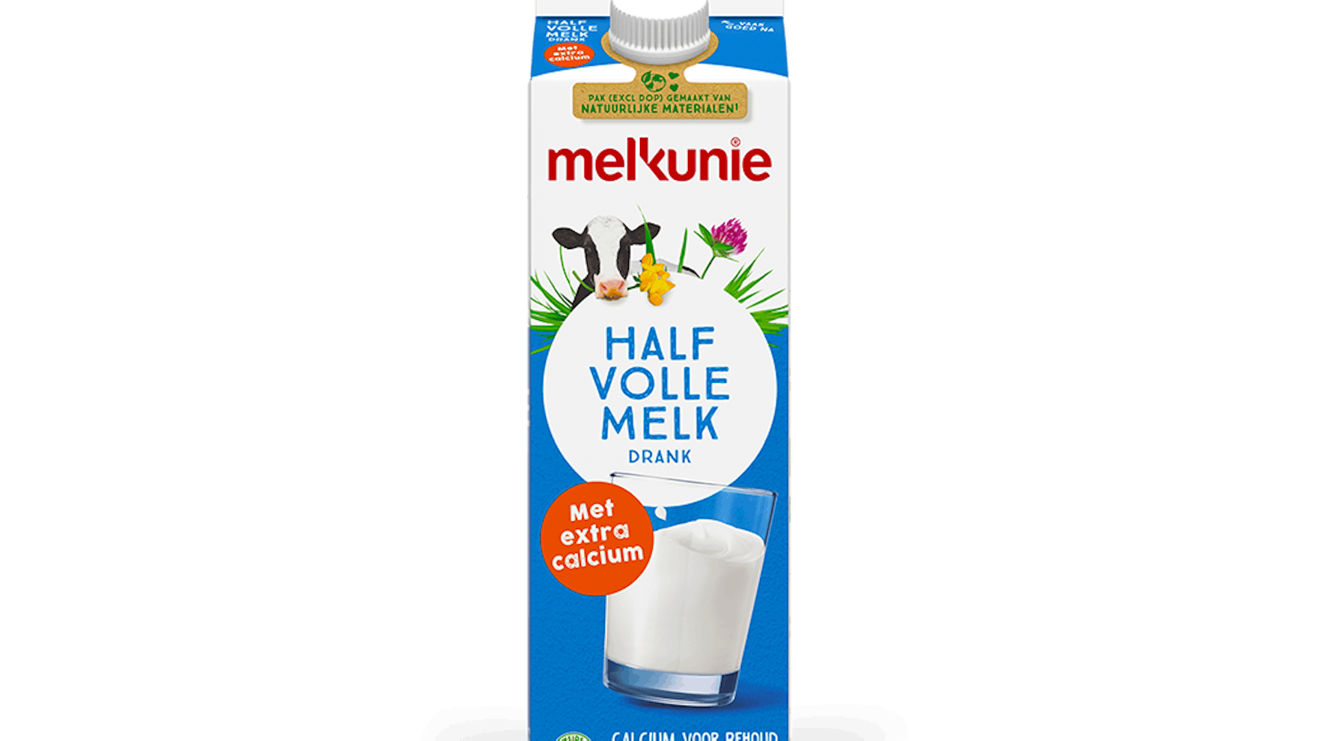 Melkunie halfvolle melk extra calcium verpakking.