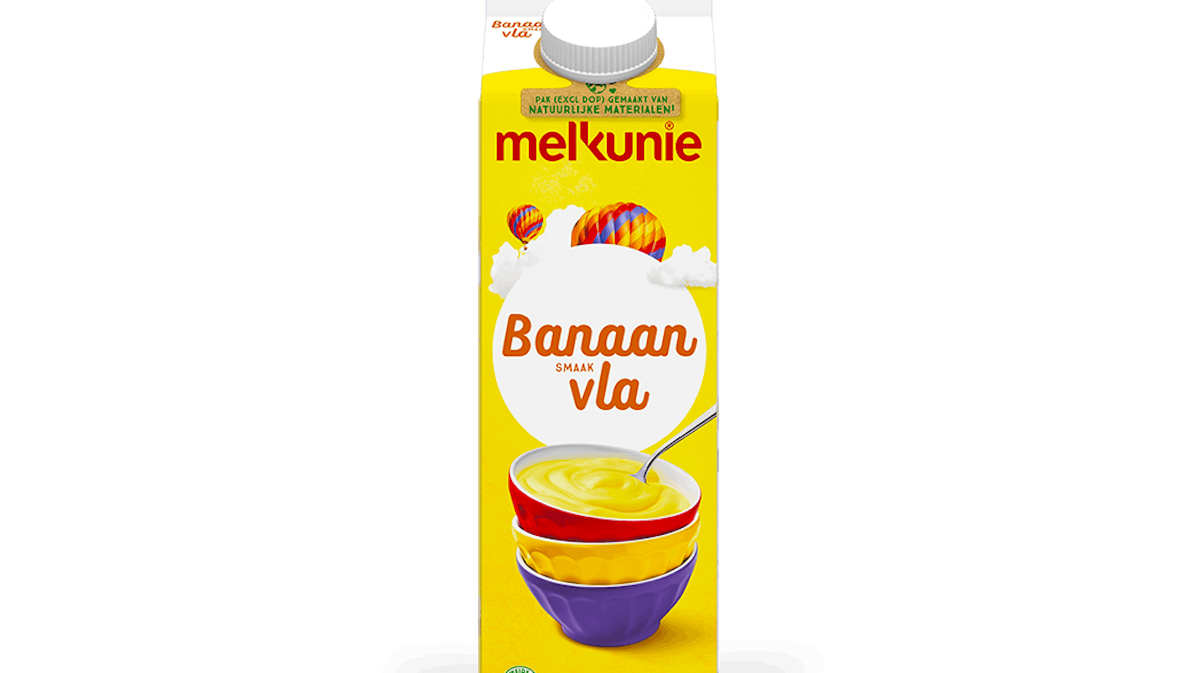 Melkunie banaan vla verpakking.