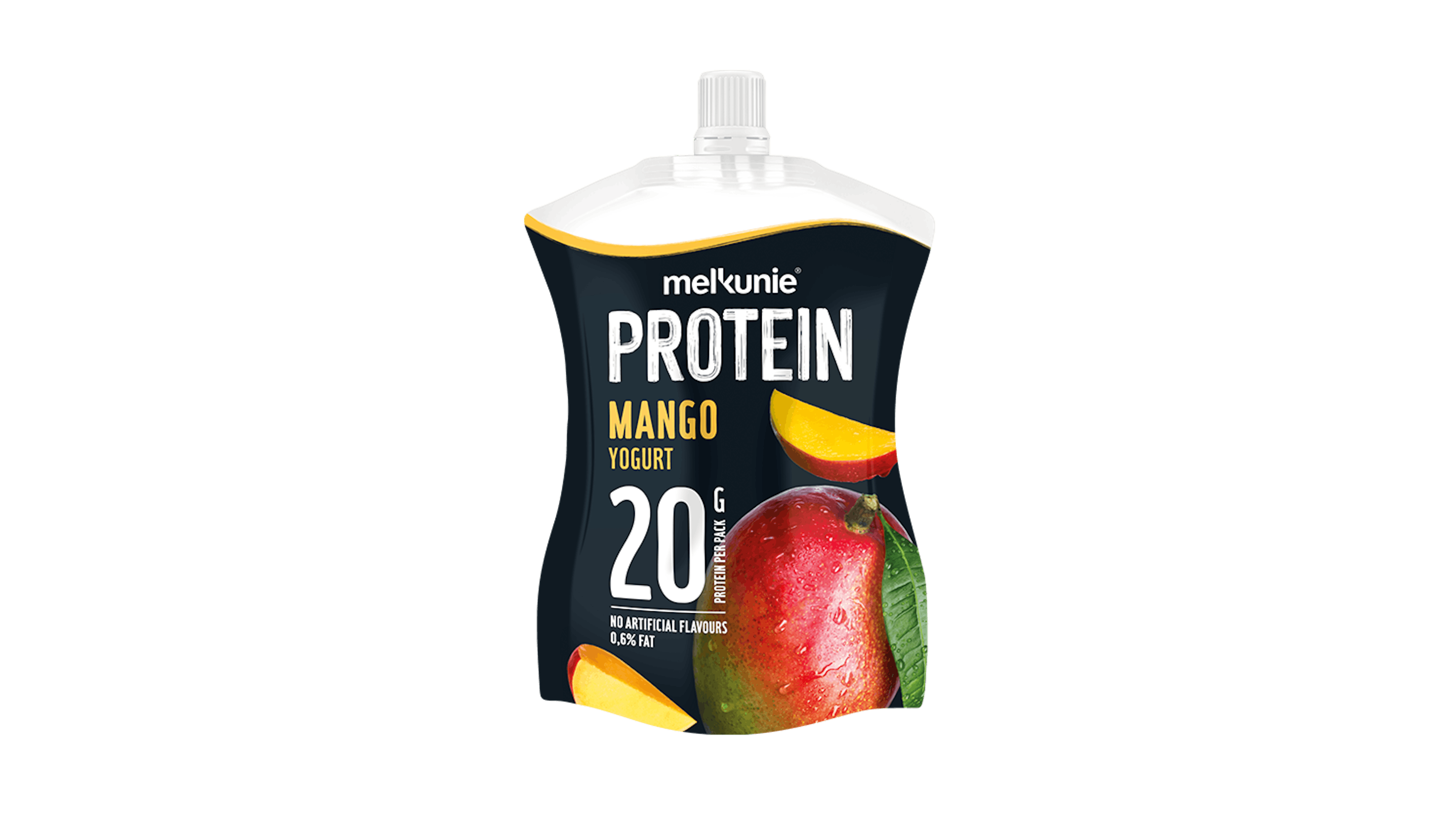 Melkunie PROTEIN mango yoghurt verpakking.