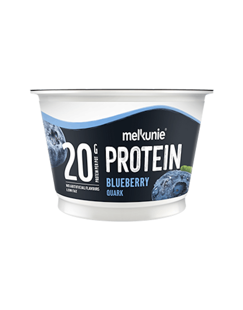 Melkunie PROTEIN bosbessen kwark verpakking.
