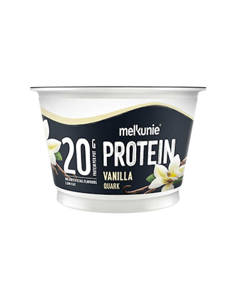 Melkunie PROTEIN vanille kwark verpakking.