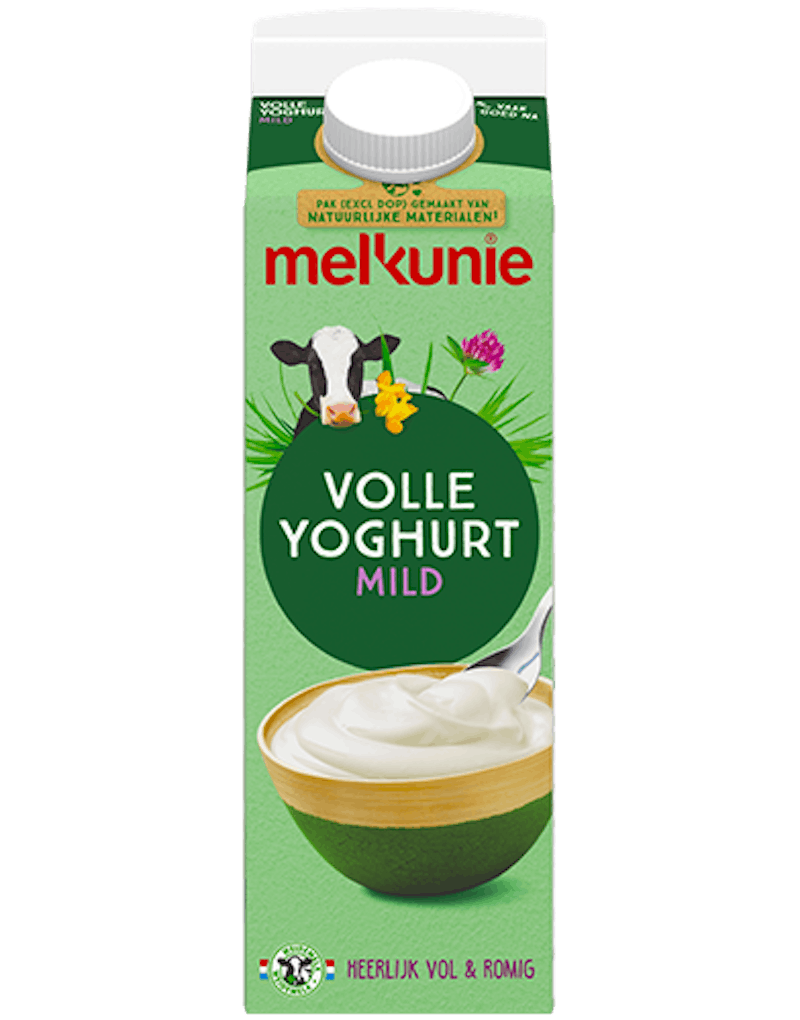 Melkunie volle yoghurt verpakking.