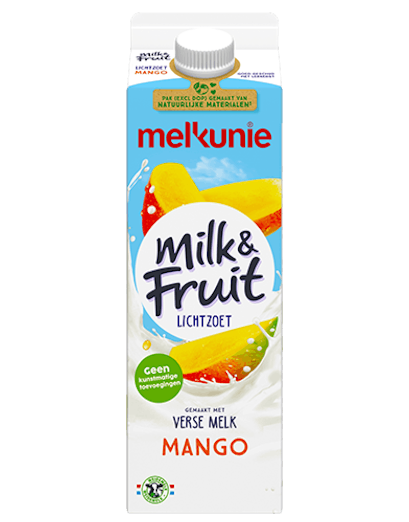 Melkunie Milk & Fruit Mango verpakking.