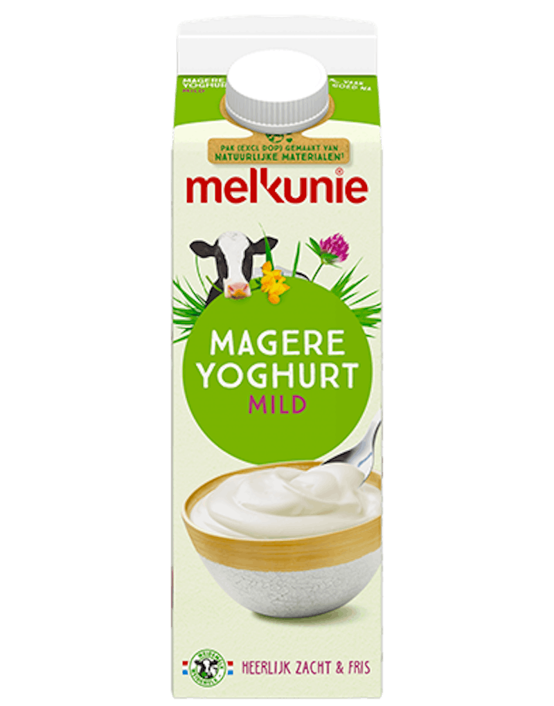 Melkunie magere yoghurt verpakking.