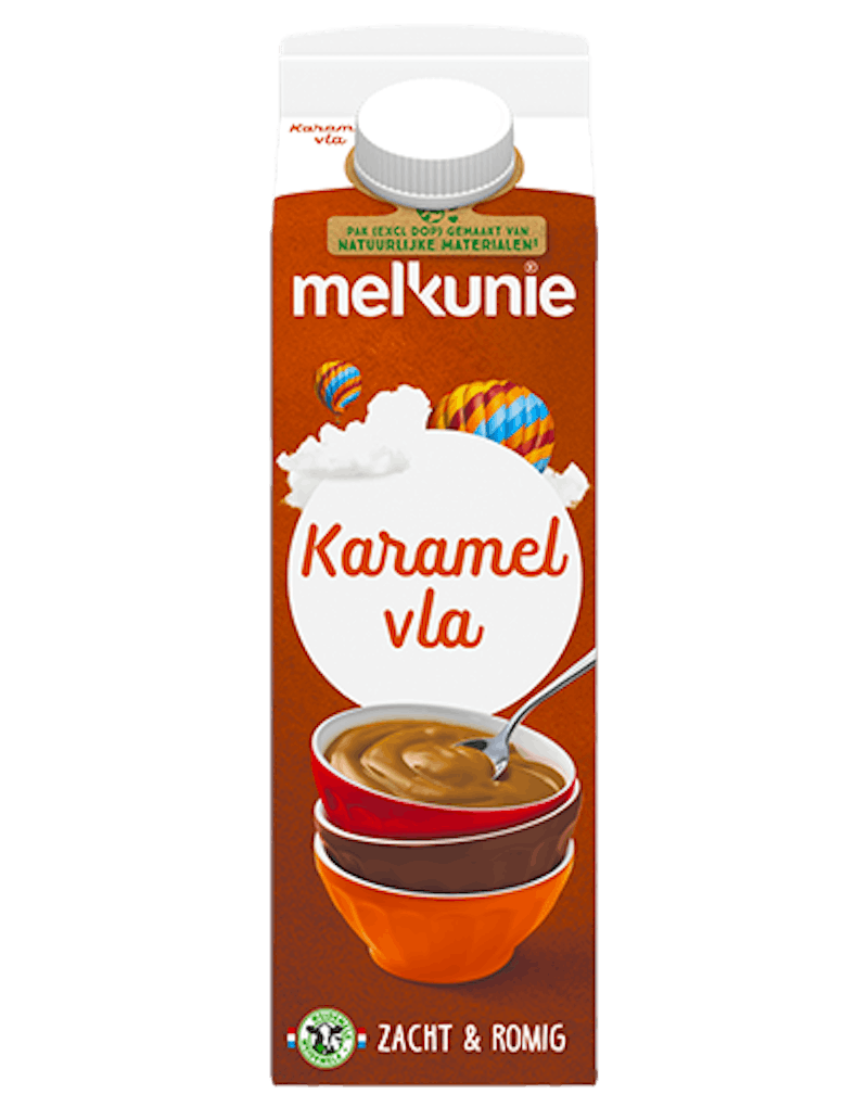 Melkunie Karamel vla verpakking.
