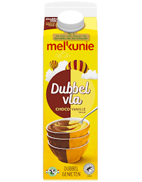 Melkunie Dubbelvla choco vanille verpakking.