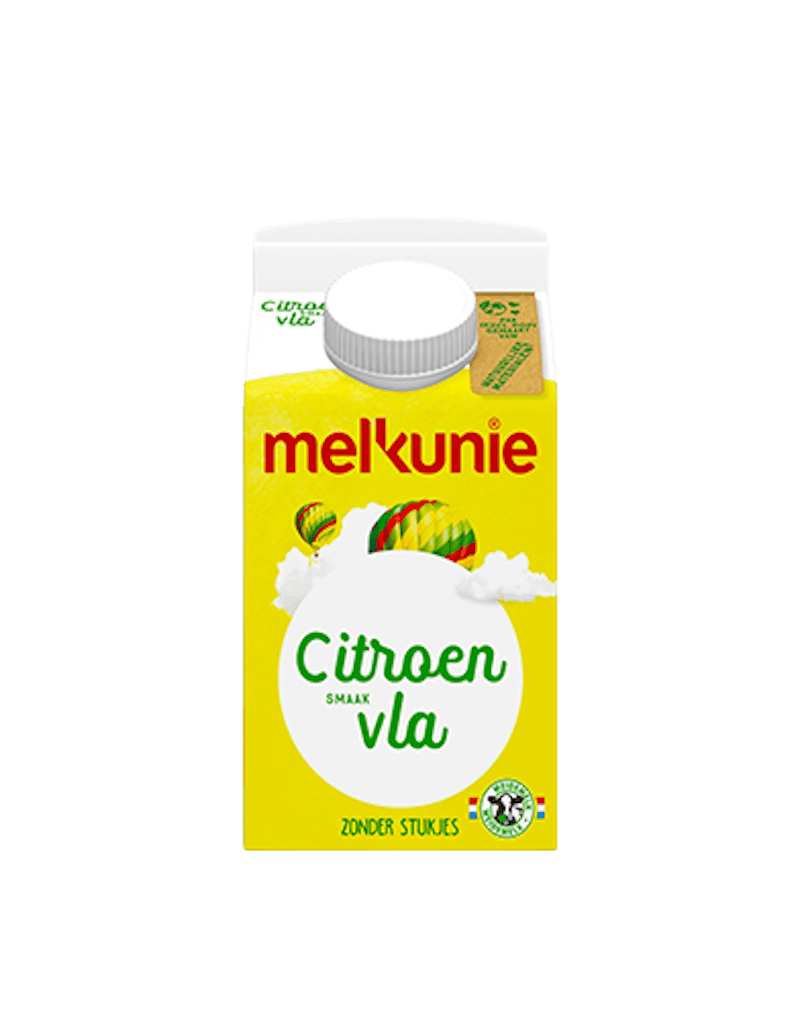 Melkunie Citroen vla verpakking.