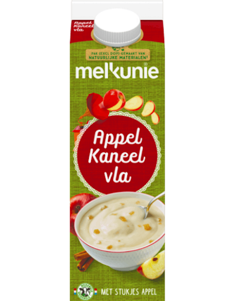 Melkunie appel kaneel vla verpakking.