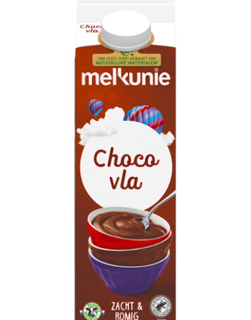 Melkunie choco vla verpakking.