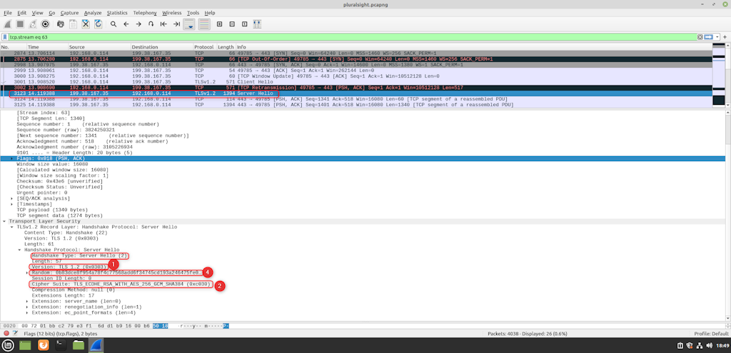 Tlsv1 2 Server Hello Paclet In Wireshark