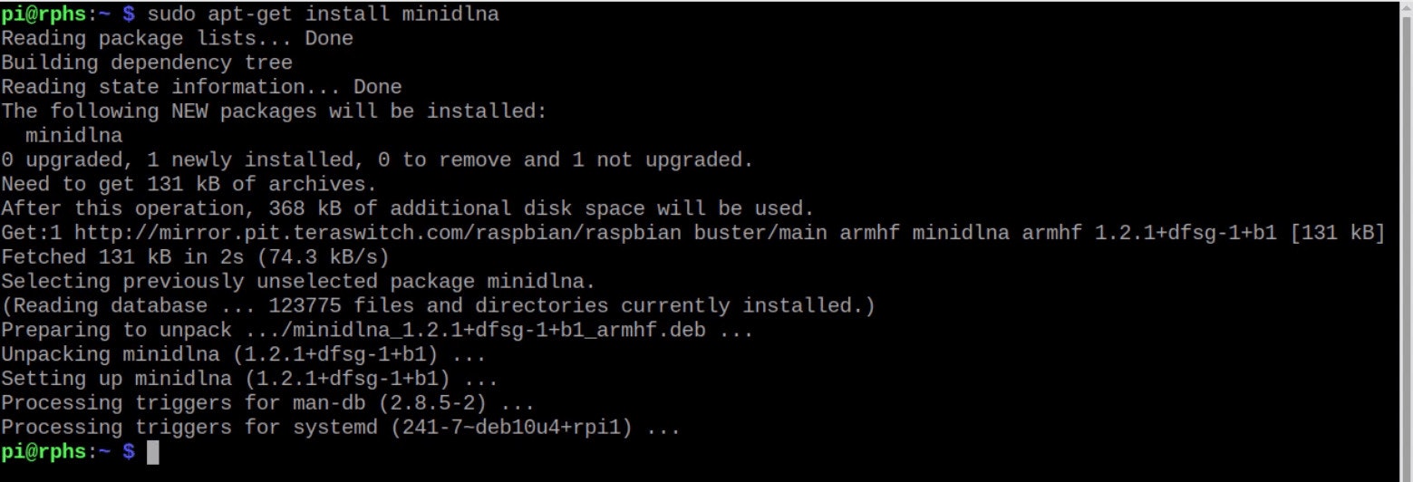 Installation Of Minidlna On The Raspberry Pi