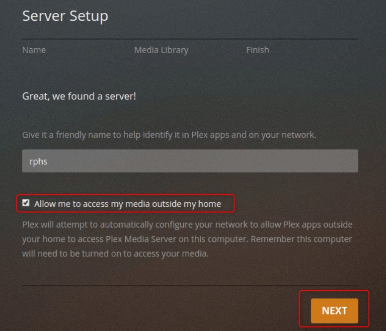 Plex Server Setup