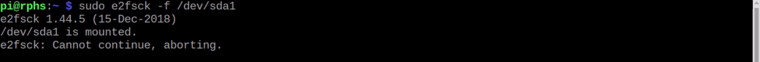 Check The Target Partition For Errors Using File System Consistency Check Command