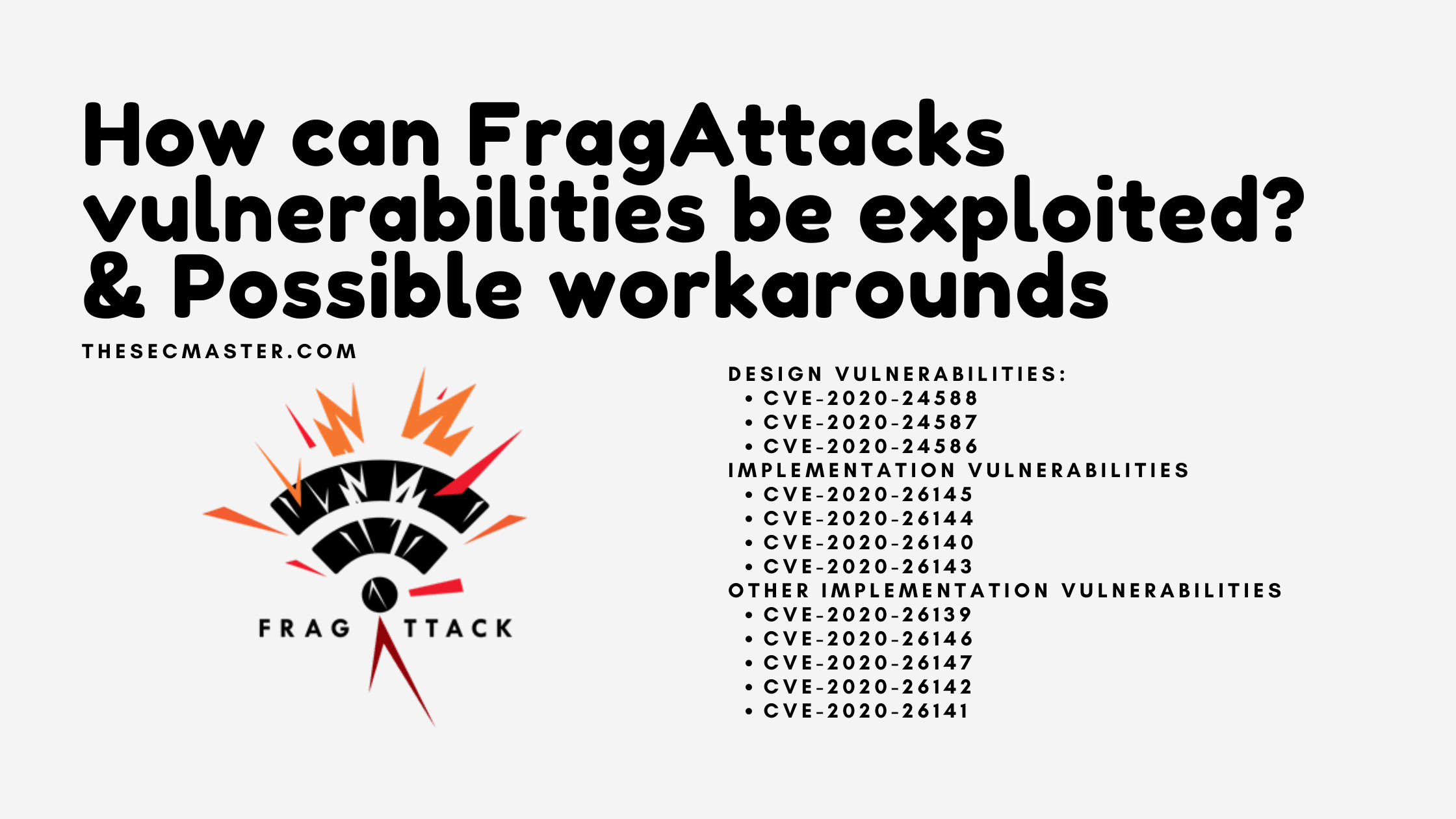 How Can Fragattacks Vulnerabilities Be Exploited Possible Workarounds