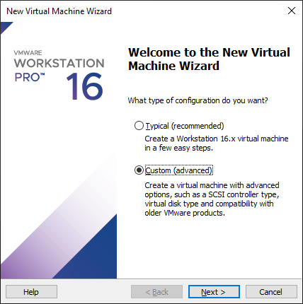 Open The New Virtual Machine Wizard 1