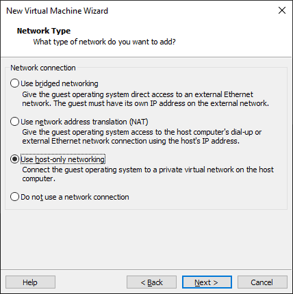 Network Connection Settins For Vm