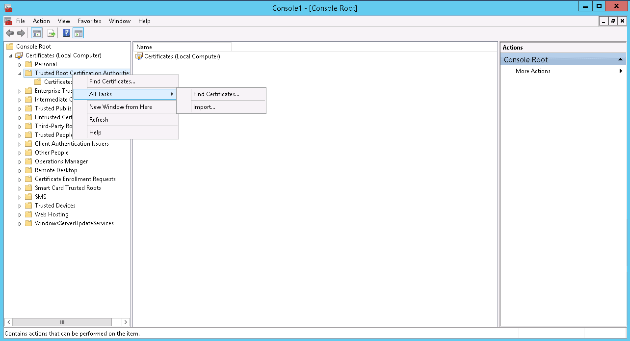 Import Root Ca Certificate From Mmc