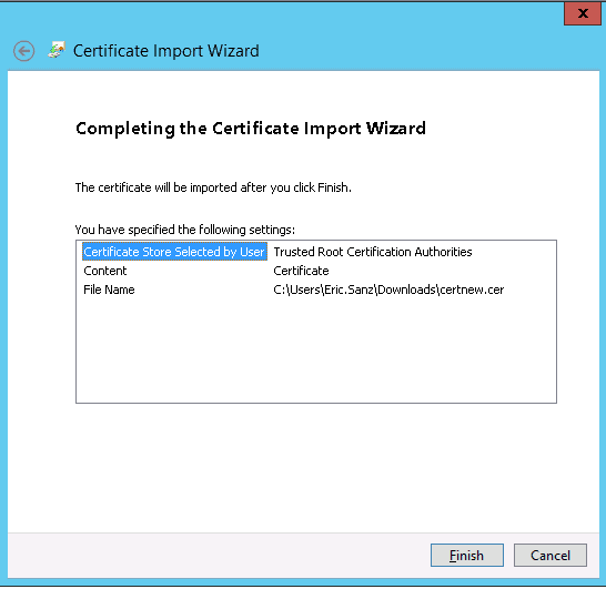 Complete The Import Root Ca Certificate Process