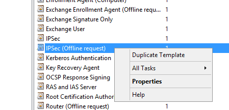 Create A Duplicate Template From Ipsec Offline Request Template