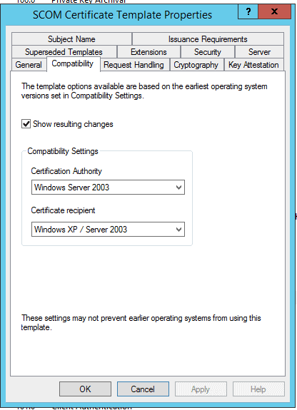 Compatibility Settings On Scom Certificate Template