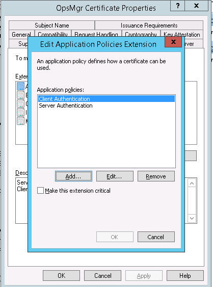 Application Policy In Scom Certificate Template