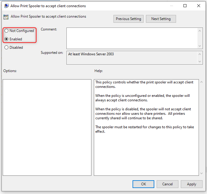 Enable The Print Spooler Service Using Group Policy Editor