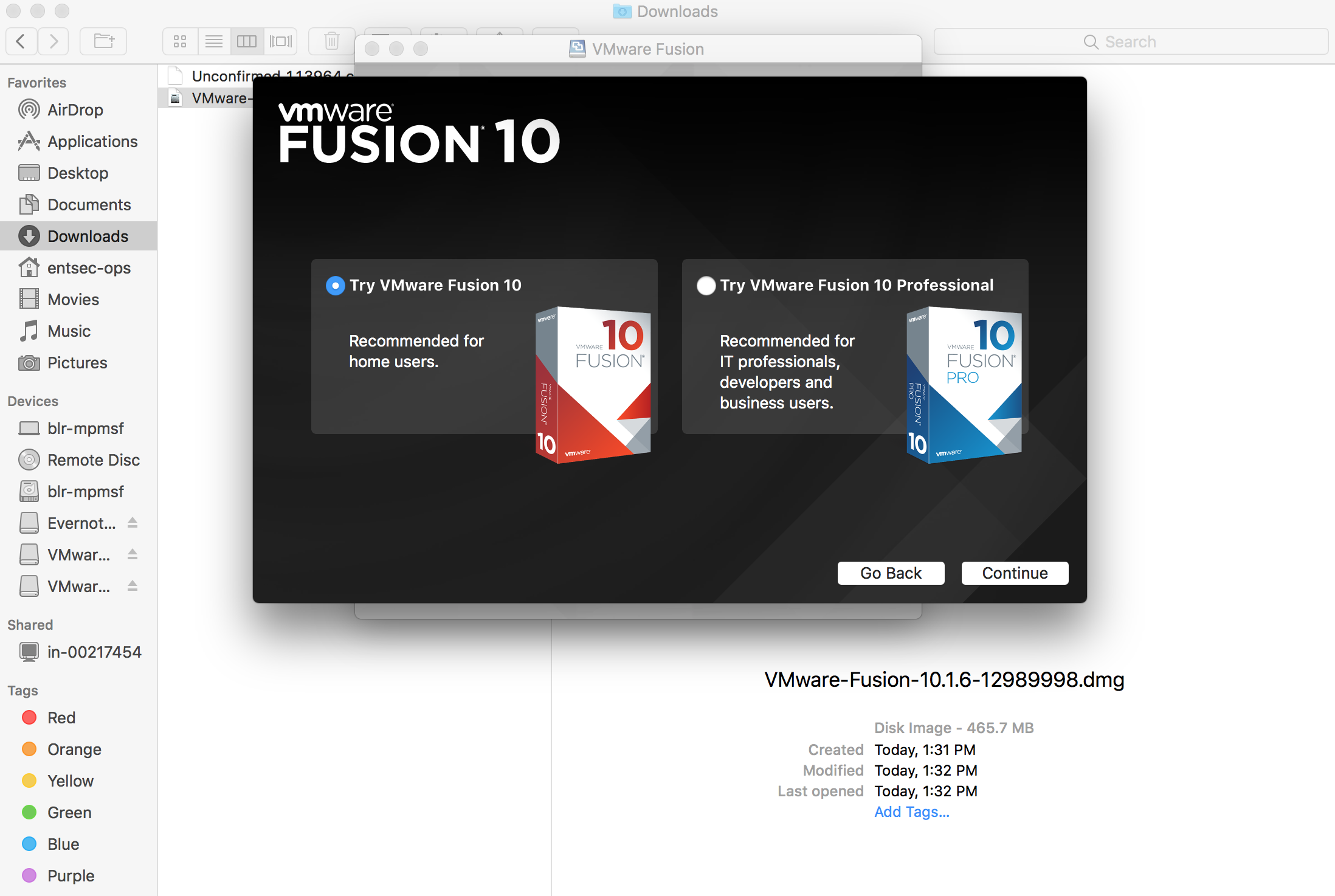 Install Vmware Fussion Player 10 Select Product