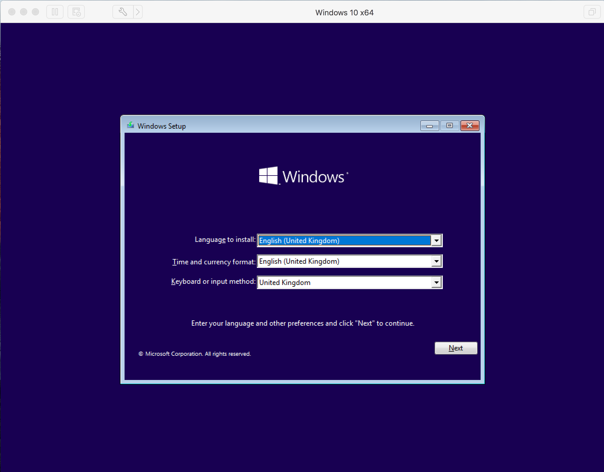 Windows 10 Installation On Vmware Fusion Set Up
