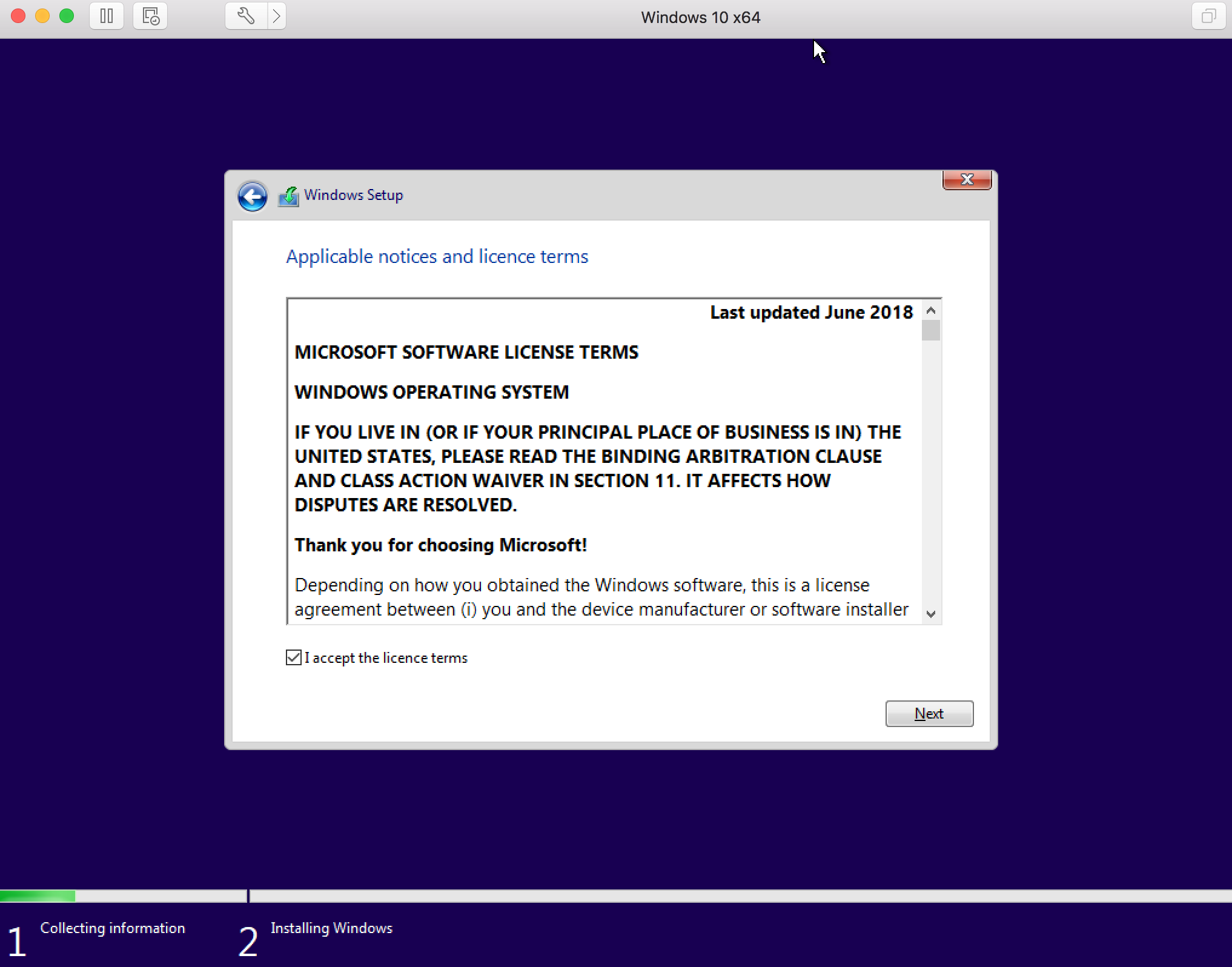 Windows 10 Installation On Vmware Fusion Accept License